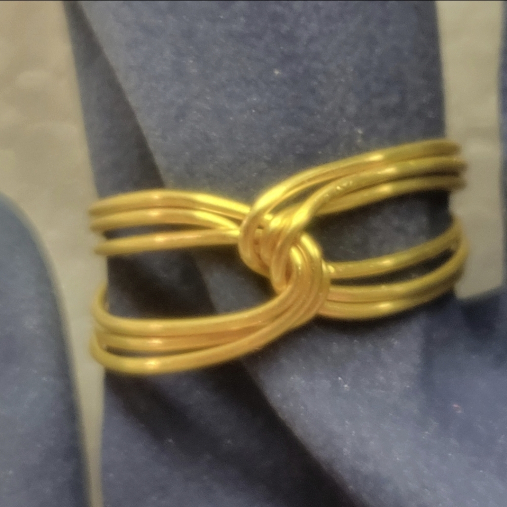 Handcrafted Gold Wire Wrapped Triple Twisted Ring